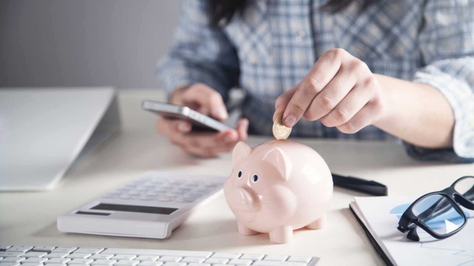 Woman doing savings